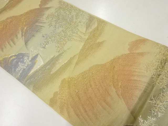 アンティーク　遠山模様織出し袋帯（材料）